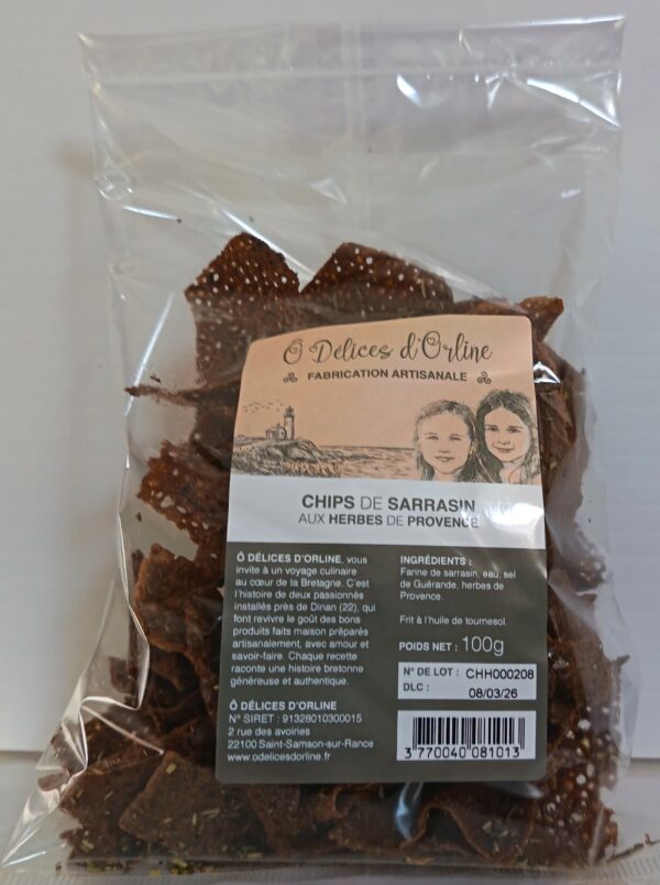 Chips au sarrasin aux herbes 100 Gr